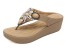 Damen-Strandpantoffeln mit Strasssteinen beige