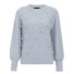 Damen-Strickpullover mit Pompons G354 grau