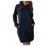 Damen-Sweatkleid B37 dunkelblau