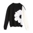 Damen-Sweatshirt mit einer Blume weiß