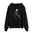 Damen-Sweatshirt mit Handdruck schwarz