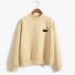 Damen-Sweatshirt mit Katze beige