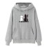 Damen-Sweatshirt mit Katzen grau