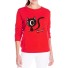 Damen-Sweatshirt mit Katzenprint B21 rot