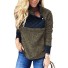 Damen-Sweatshirt mit Knöpfen khaki