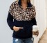 Damen-Sweatshirt mit Leopardenmuster A2 dunkelblau