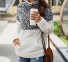 Damen-Sweatshirt mit Leopardenmuster A2 grau