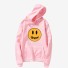 Damen-Sweatshirt mit Smiley-Aufdruck rosa