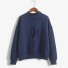 Damen-Sweatshirt mit Smiley-Gesicht dunkelblau