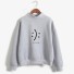 Damen-Sweatshirt mit Smiley-Gesicht grau