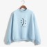 Damen-Sweatshirt mit Smiley-Gesicht hellblau