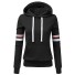 Damen-Sweatshirt mit Streifen schwarz