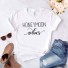 Damen-T-Shirt mit Aufdruck Honeymoon weiß