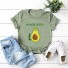 Damen-T-Shirt mit Avocado-Print armeegrün