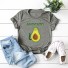 Damen-T-Shirt mit Avocado-Print dunkelgrau