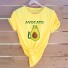 Damen-T-Shirt mit Avocado-Print gelb