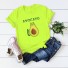 Damen-T-Shirt mit Avocado-Print neongrün