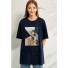 Damen-T-Shirt mit B287-Aufdruck dunkelblau