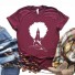 Damen-T-Shirt mit B325-Aufdruck weinrot