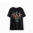 Damen-T-Shirt mit Blumen A960 schwarz