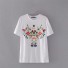 Damen-T-Shirt mit Blumen A960 weiß