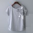 Damen-T-Shirt mit Blumen B258 grau