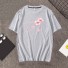 Damen-T-Shirt mit Blumendruck A1303 grau