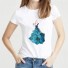 Damen-T-Shirt mit Blumendruck A1316 blau