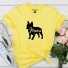 Damen-T-Shirt mit Bulldoggen-Print gelb