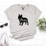 Damen-T-Shirt mit Bulldoggen-Print grau