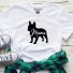 Damen-T-Shirt mit Bulldoggen-Print weiß