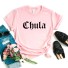 Damen-T-Shirt mit Chula-Aufdruck rosa