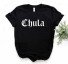 Damen-T-Shirt mit Chula-Aufdruck schwarz