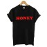 Damen-T-Shirt mit der Aufschrift HONEY schwarz