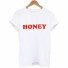 Damen-T-Shirt mit der Aufschrift HONEY weiß