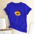 Damen-T-Shirt mit einer Sonnenblume blau