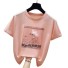 Damen-T-Shirt mit Fahrradaufdruck B113 rosa