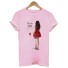 Damen-T-Shirt mit Frauenaufdruck rosa