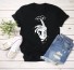 Damen-T-Shirt mit Handmotiv schwarz