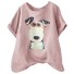 Damen-T-Shirt mit Hundeaufdruck rosa