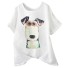 Damen-T-Shirt mit Hundeaufdruck weiß