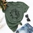 Damen-T-Shirt mit Igel-Print armeegrün