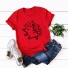 Damen-T-Shirt mit Igel-Print rot