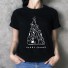 Damen-T-Shirt mit Katzen schwarz