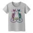 Damen-T-Shirt mit Katzenaufdruck B385 1