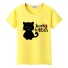 Damen-T-Shirt mit Katzenaufdruck B386 gelb