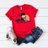 Damen-T-Shirt mit Klavieraufdruck rot