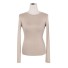 Damen-T-Shirt mit langen Ärmeln A788 beige