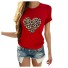 Damen-T-Shirt mit Leopardenherz rot