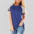 Damen-T-Shirt mit Leopardenmuster blau